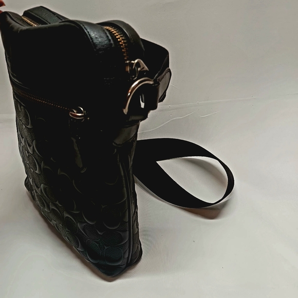 Coach F73338 Houston Flight Bag Black Embossed Signature Leather GUC - Picture 8 of 16